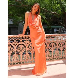 By Nicola - Mango - Size 10 8 - Small Medium - Gigi Backlesss Cowl Neck Maxi Dress for rent on The Volte - image 4