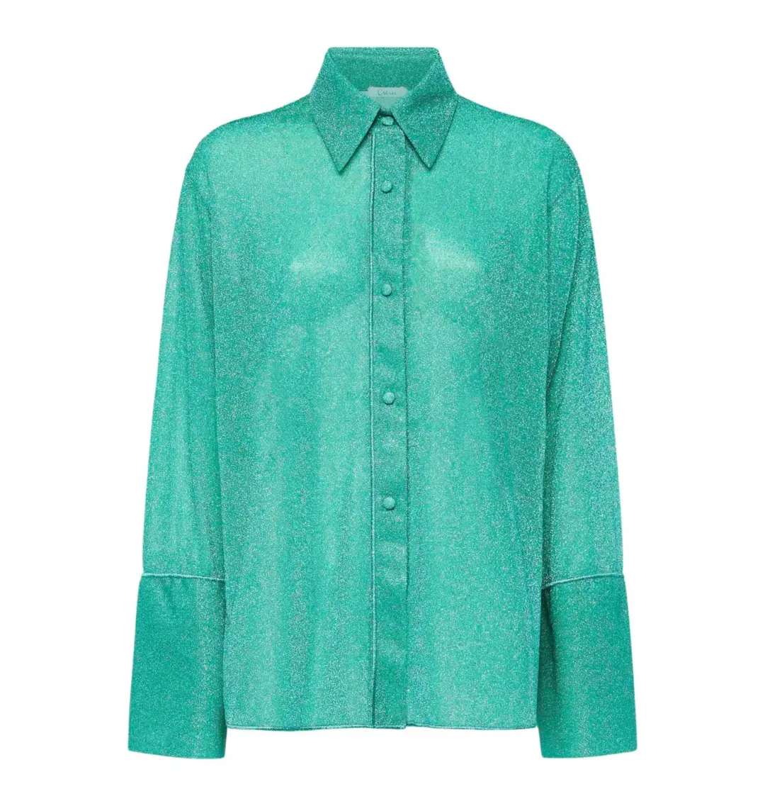 Oseree Lumiere Sleeve Shirt and Shorts Aquamarine Size S / AU 6 for rent on The Volte - main image