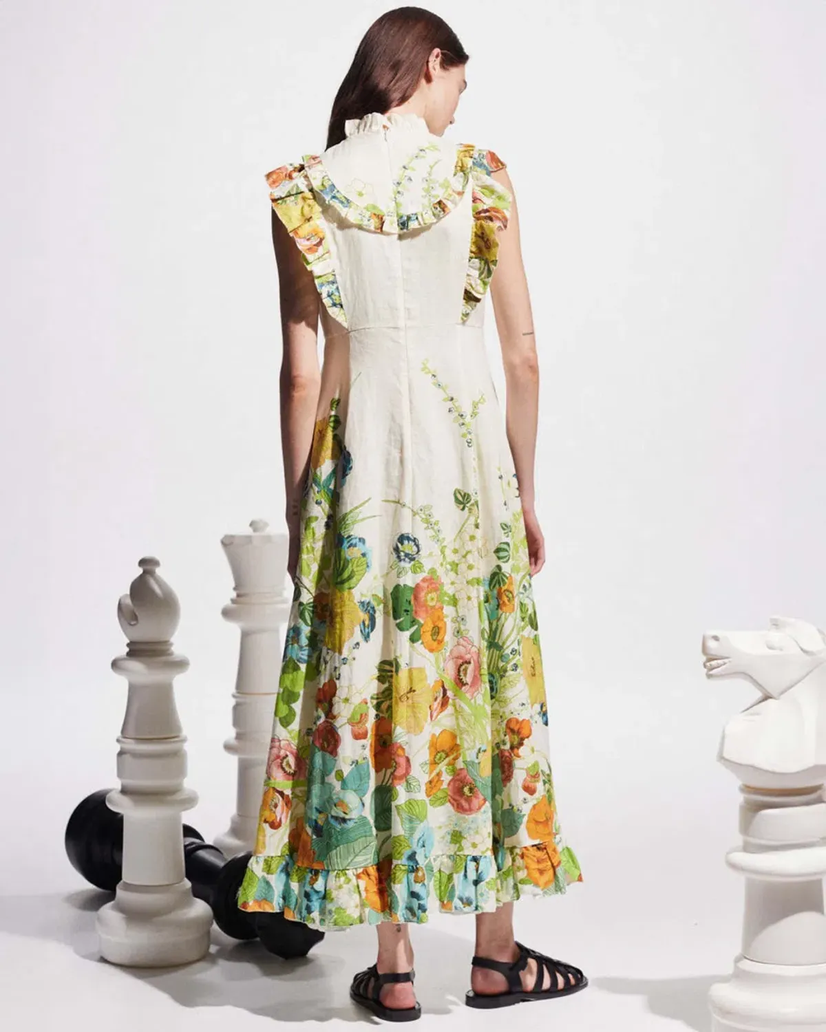 Alemais Constance Midi Ruffle Dress Floral Size 8 AU - Image 14