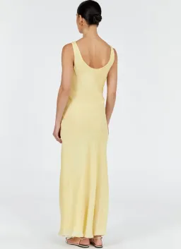 Dissh Johnny Cowl Neck Dress Lemon Yellow Size 6 for rent on The Volte - image 2