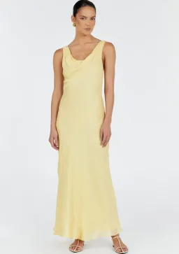 Dissh Johnny Cowl Neck Dress Lemon Yellow Size 6 for rent on The Volte - image 4