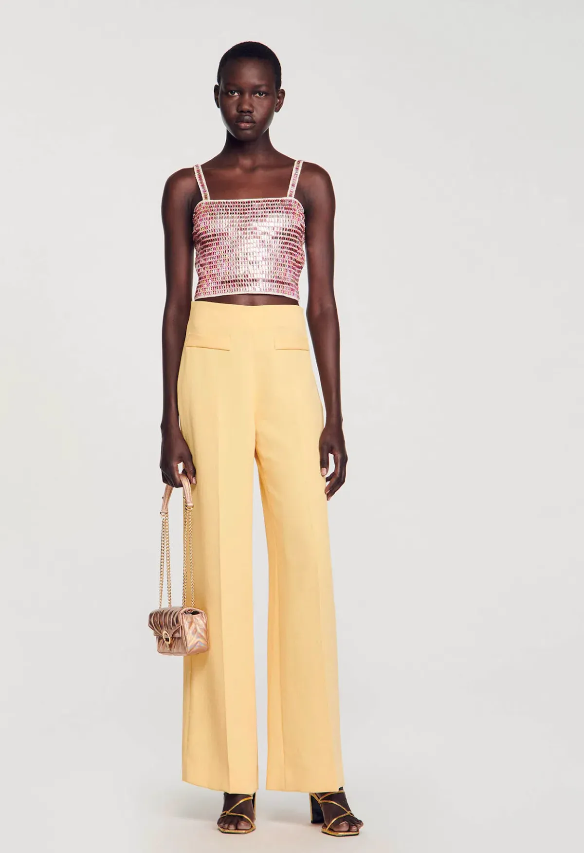Sandro Pleated Pants Yellow Size 36 / AU 8 - Image 1