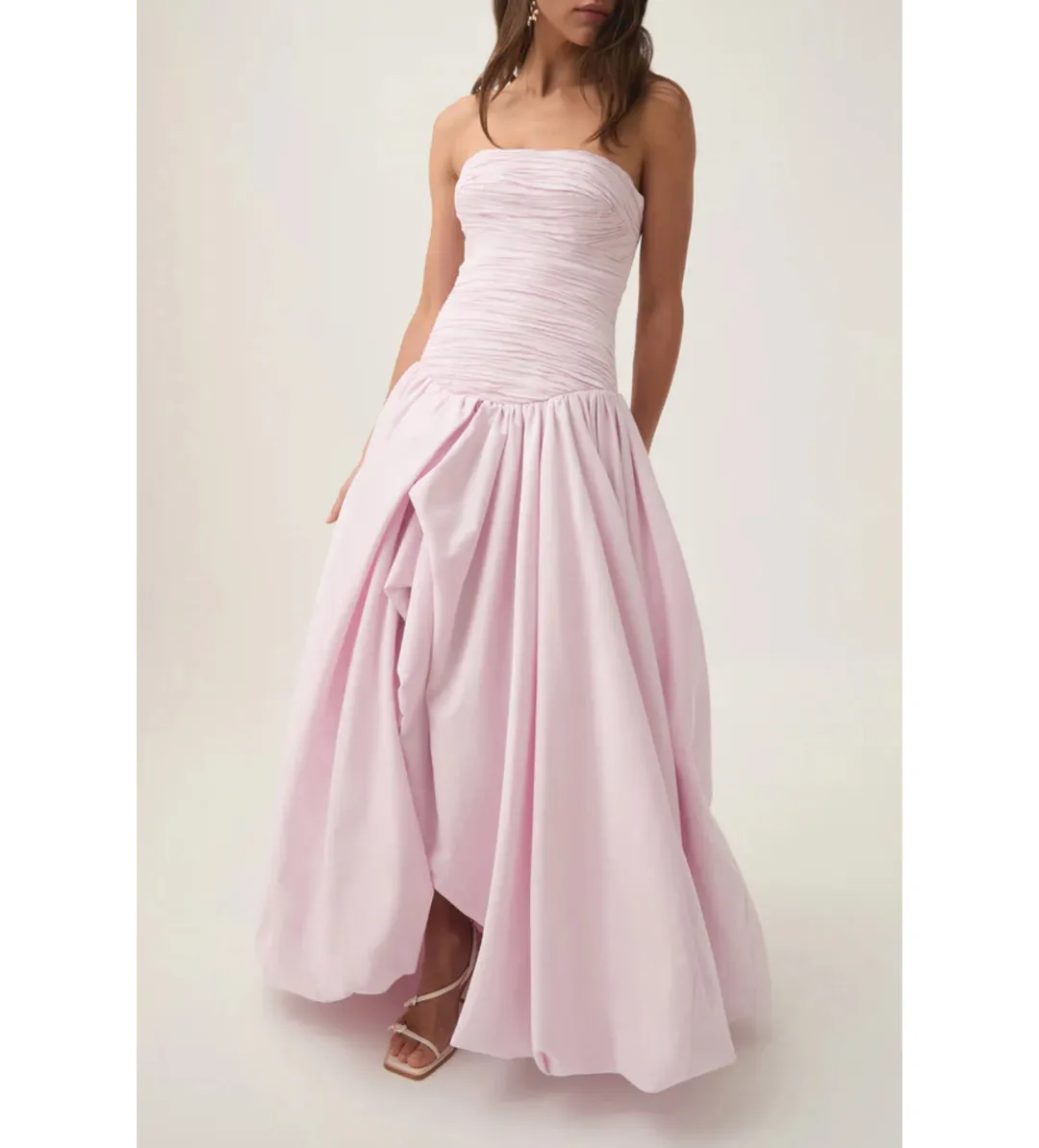 Aje Violette Bubble Hem Maxi Dress Pastel Pink Size AU 8 for rent on The Volte - main image