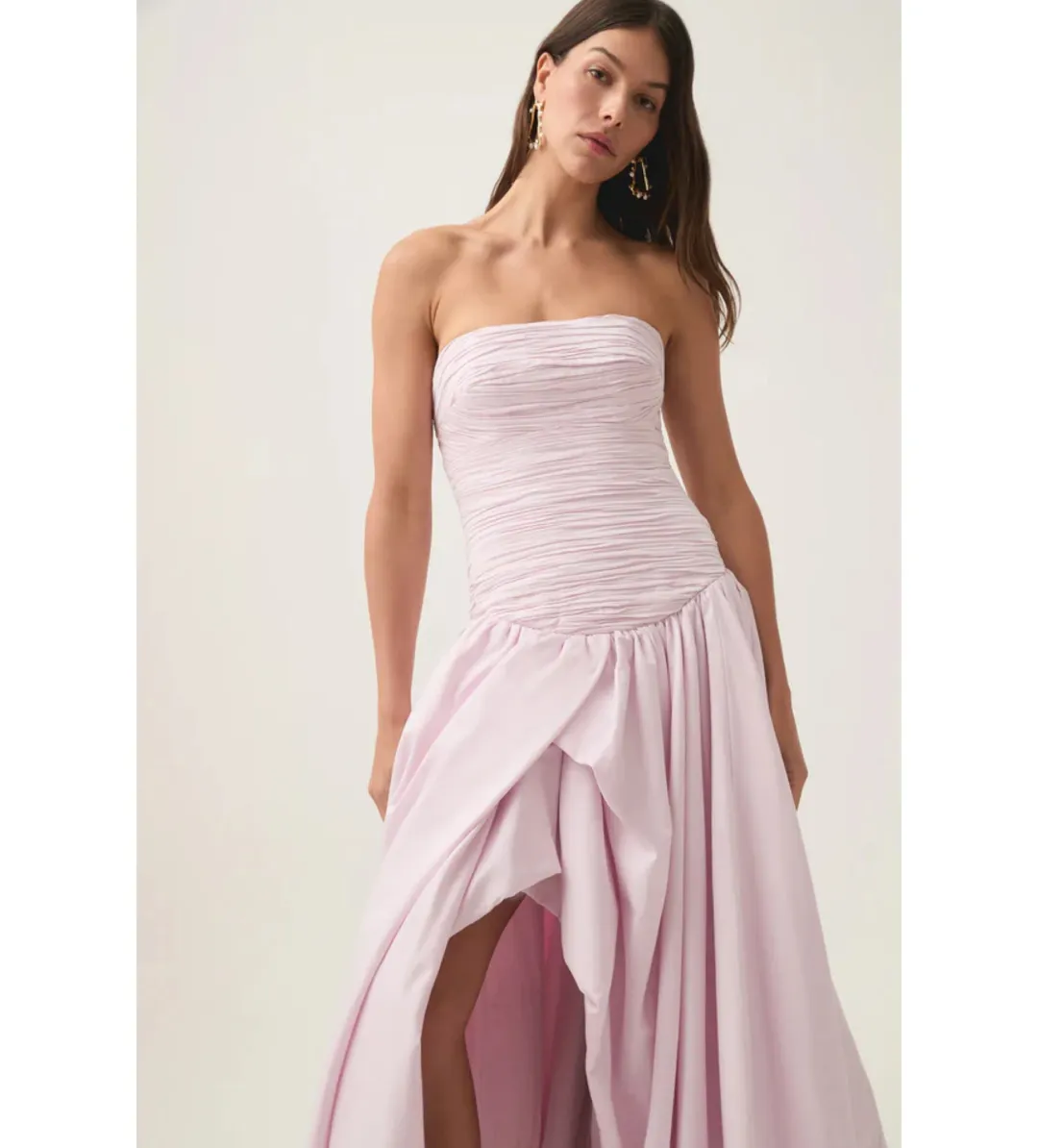 Aje Violette Bubble Hem Maxi Dress Pastel Pink Size AU 8 for rent on The Volte - main image