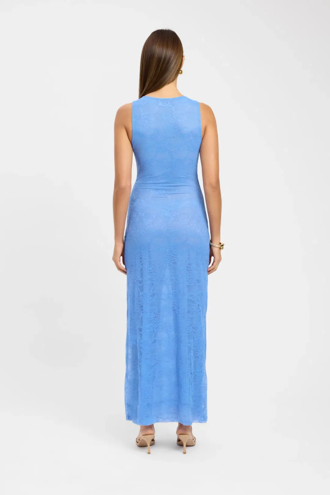 Kookai Camilla Deep Vee Maxi Dress Blue Size 10 for rent on The Volte - main image