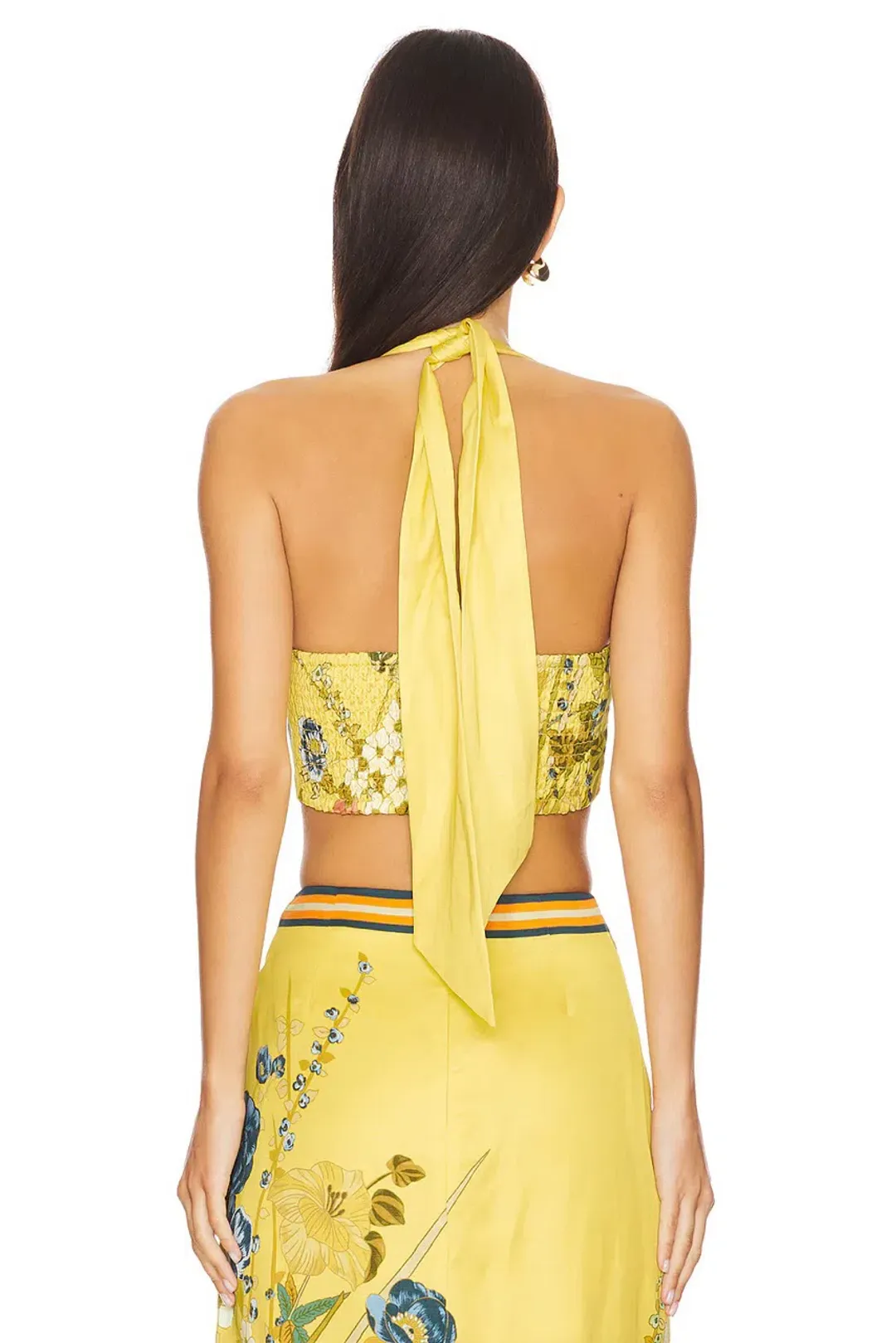 Alemais Cresida Halter Crop Top & Sarong Tie Midi Skirt Set Multi Size 10 for rent on The Volte - main image