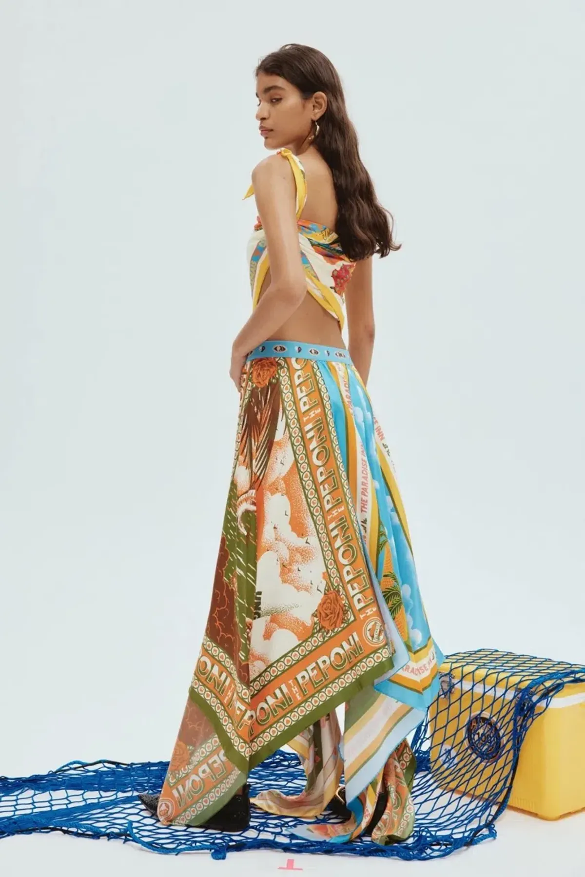 Alemais Samaki Scarf Top & Paradiso Silk Scarf Skirt Set Multi Size 10 AU - Image 4