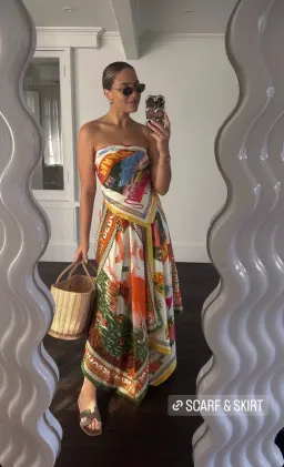 Alemais Samaki Scarf Top & Paradiso Silk Scarf Skirt Set Multi Size 10 AU for rent on The Volte - image 16