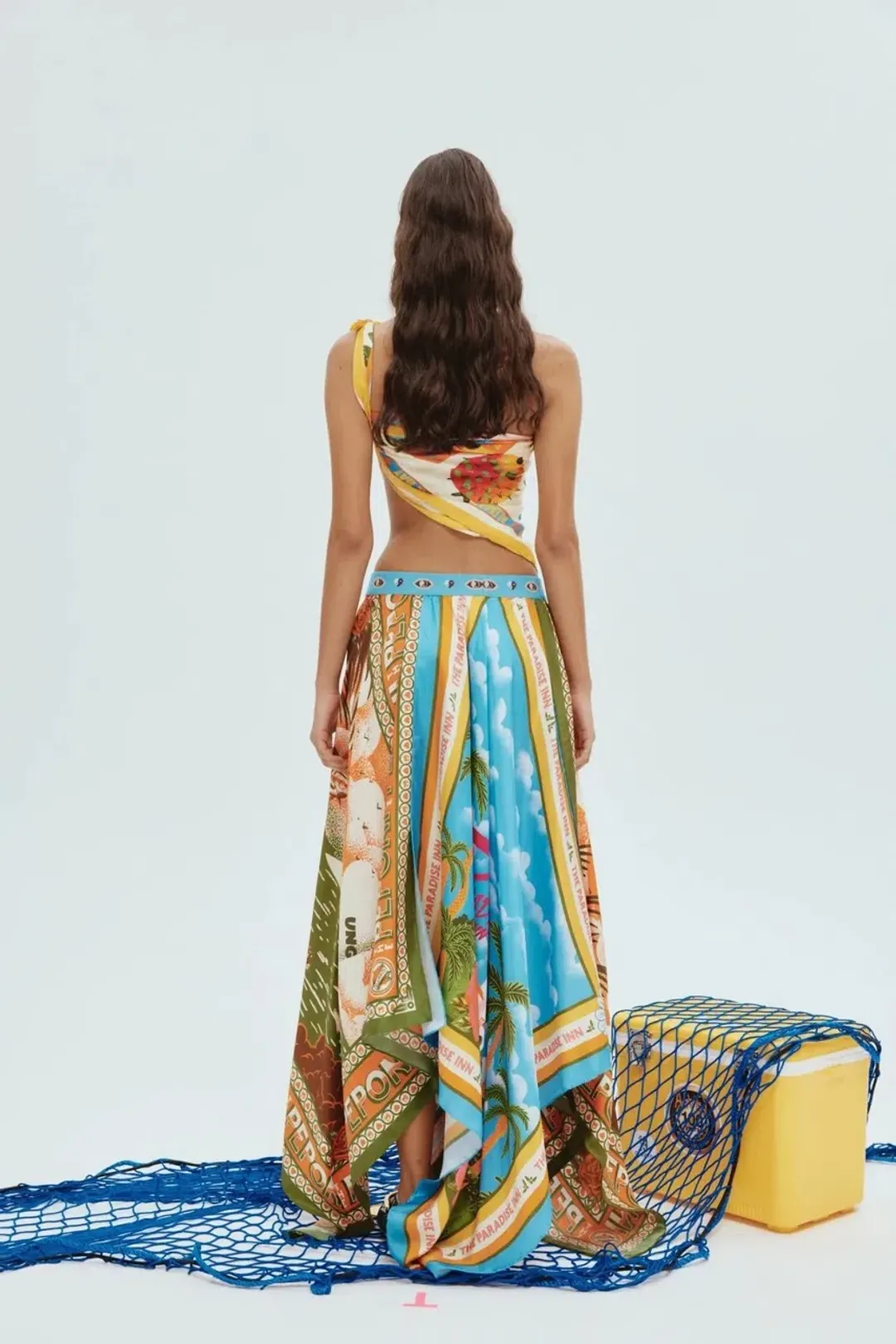 Alemais Samaki Scarf Top & Paradiso Silk Scarf Skirt Set Multi Size 10 AU for rent on The Volte - main image