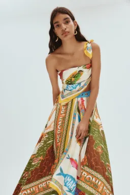 Alemais Samaki Scarf Top & Paradiso Silk Scarf Skirt Set Multi Size 10 AU for rent on The Volte - image 2