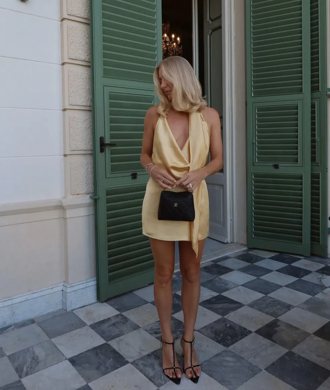 Custom Made Mini Dress Yellow Size 8 for rent on The Volte - main image