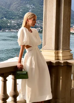 Aje Mimosa Cutout Midi Dress In Ivory Size 10 for rent on The Volte - image 1