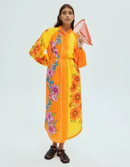 Alemais Jude Linen Midi Shirtdress Multi/Floral Size AU 10 for rent on The Volte - image 1