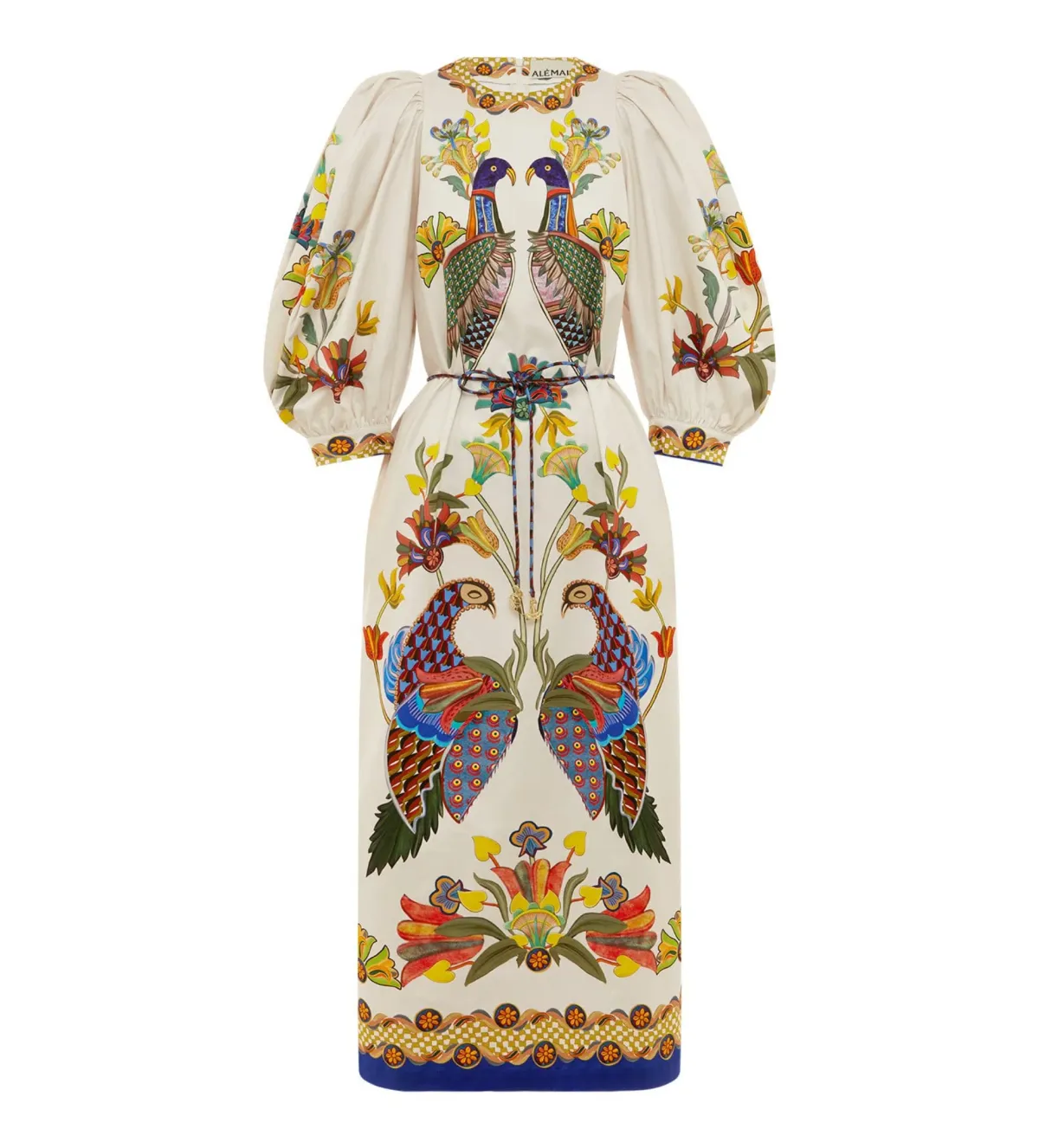 Alemais Effie Puff Sleeve Midi Dress Multi Size AU 14 - Image 3