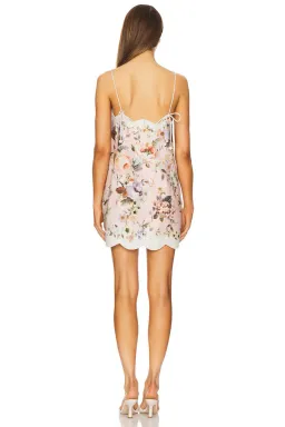 Zimmermann The Acacia Scallop Mini Dress in Pink Floral Size 2 / AU 12 for rent on The Volte - image 2