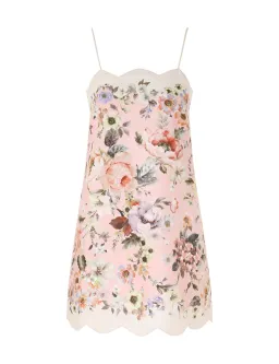 Zimmermann The Acacia Scallop Mini Dress in Pink Floral Size 2 / AU 12 for rent on The Volte - image 3