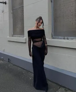 Benni Yasmin Off-Shoulder Maxi Dress Black Size 10 for rent on The Volte - image 3