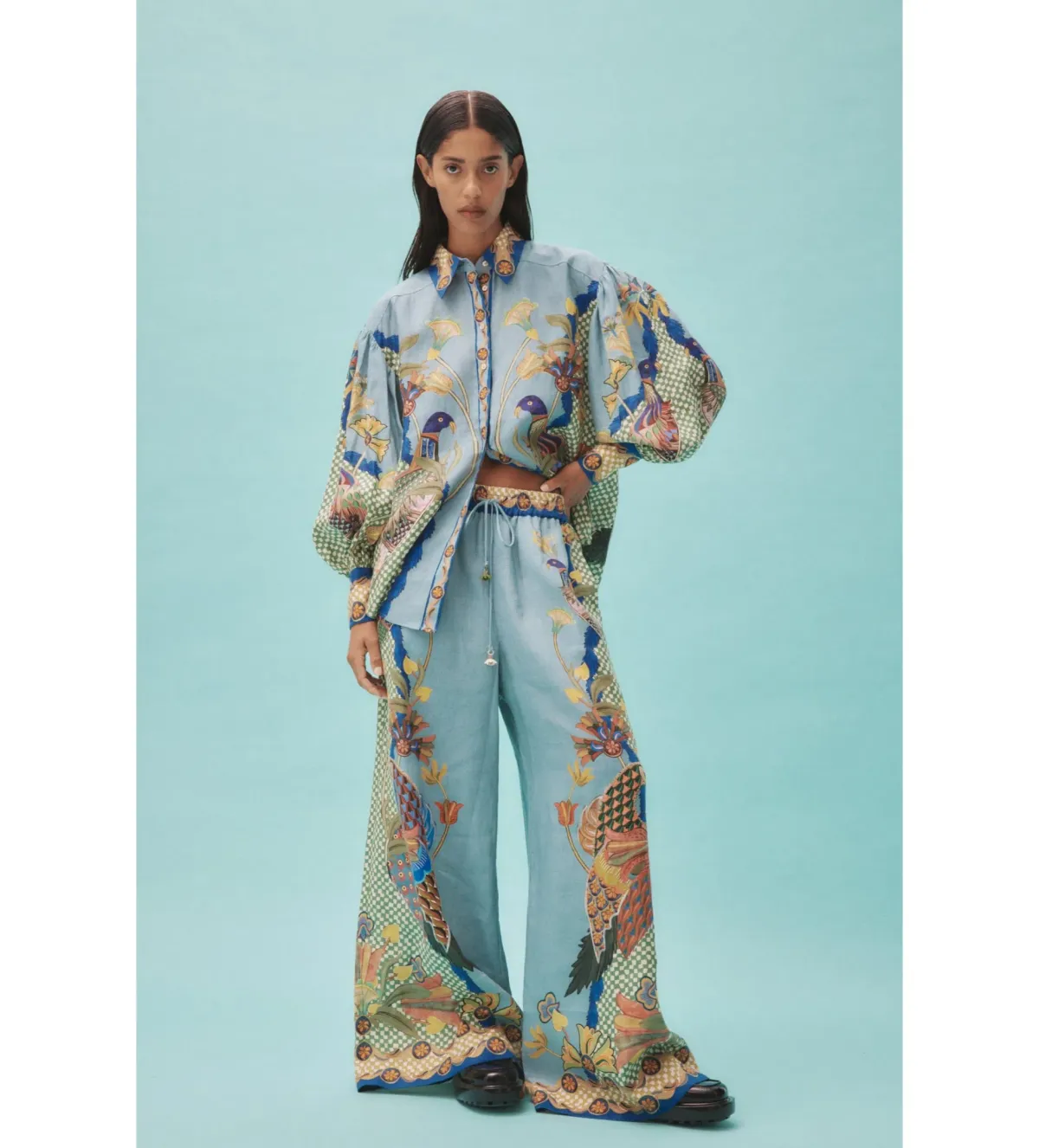 Alemais Gilly Shirt and Pant Set Print Size 14 for rent on The Volte - main image