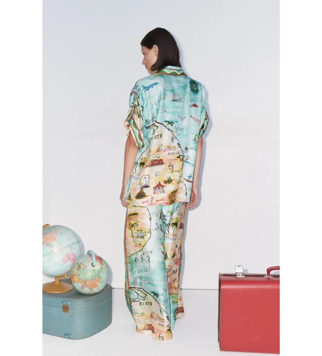 Alemais Swell Silk Shirt and Pant Set Size AU 16 for rent on The Volte - main image