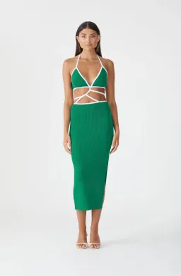 San Sloane Gabby Midi Dress Green Size 8 for rent on The Volte - image 1
