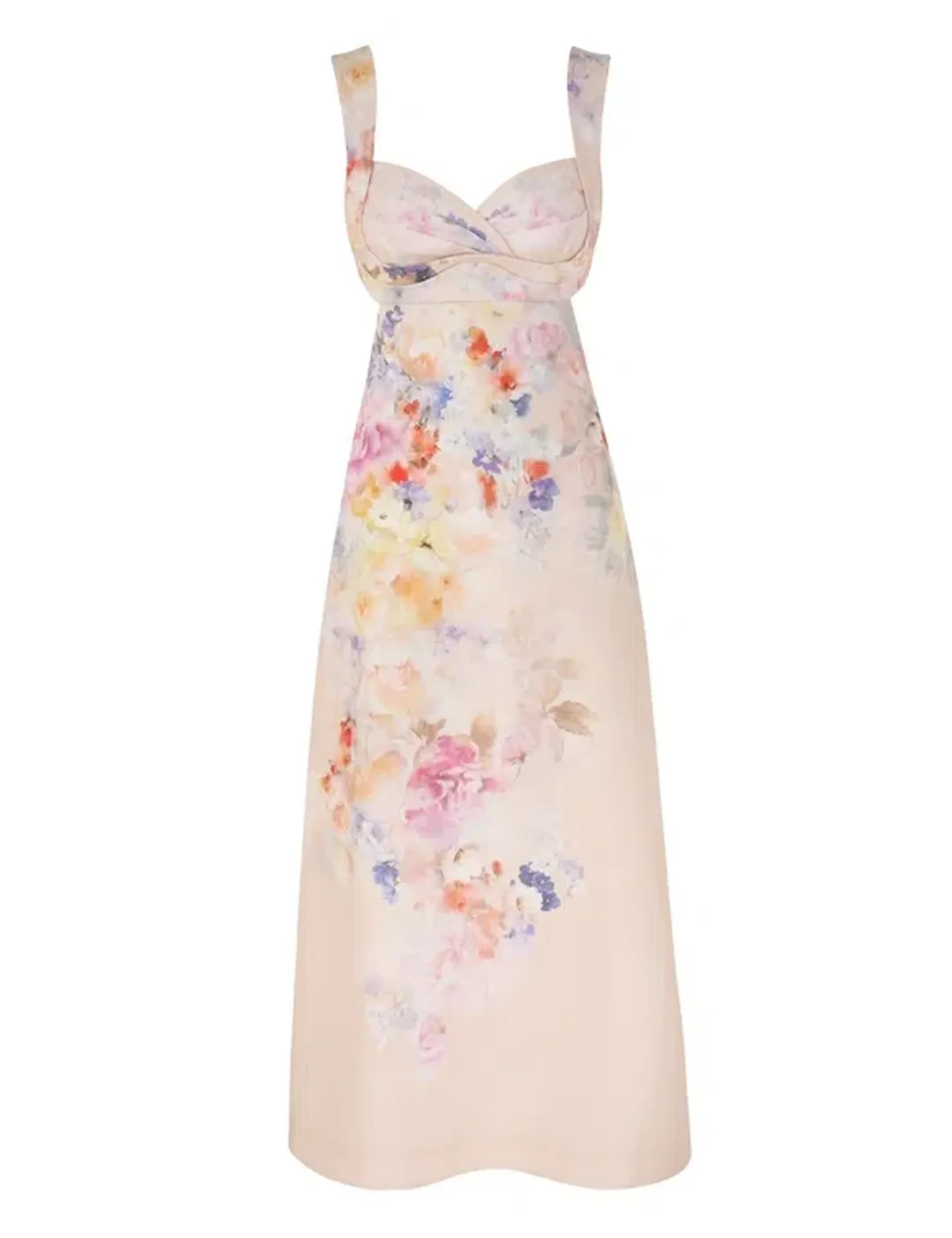 Zimmermann The Crush Midi Dress in Multi Floral Size 1/Au 10 for rent on The Volte - main image