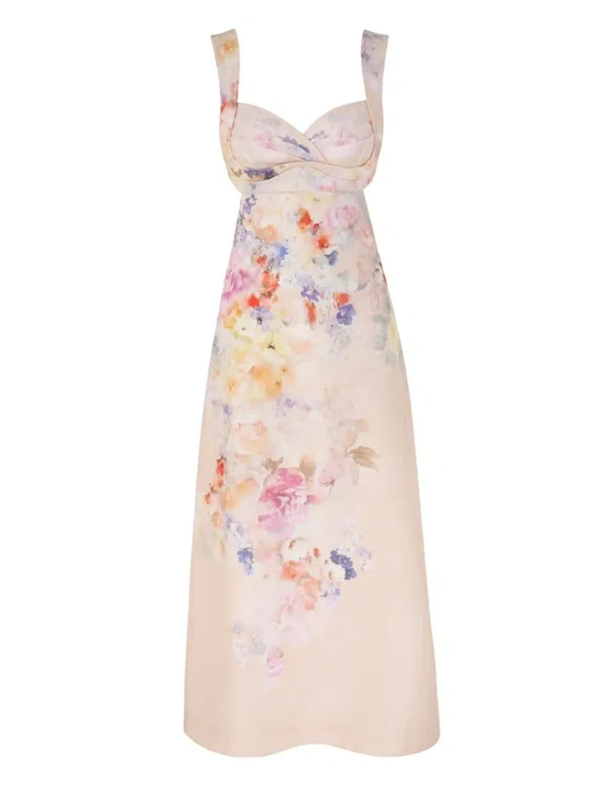 Zimmermann The Crush Midi Dress in Multi Floral Size 1/Au 10 for rent on The Volte - main image