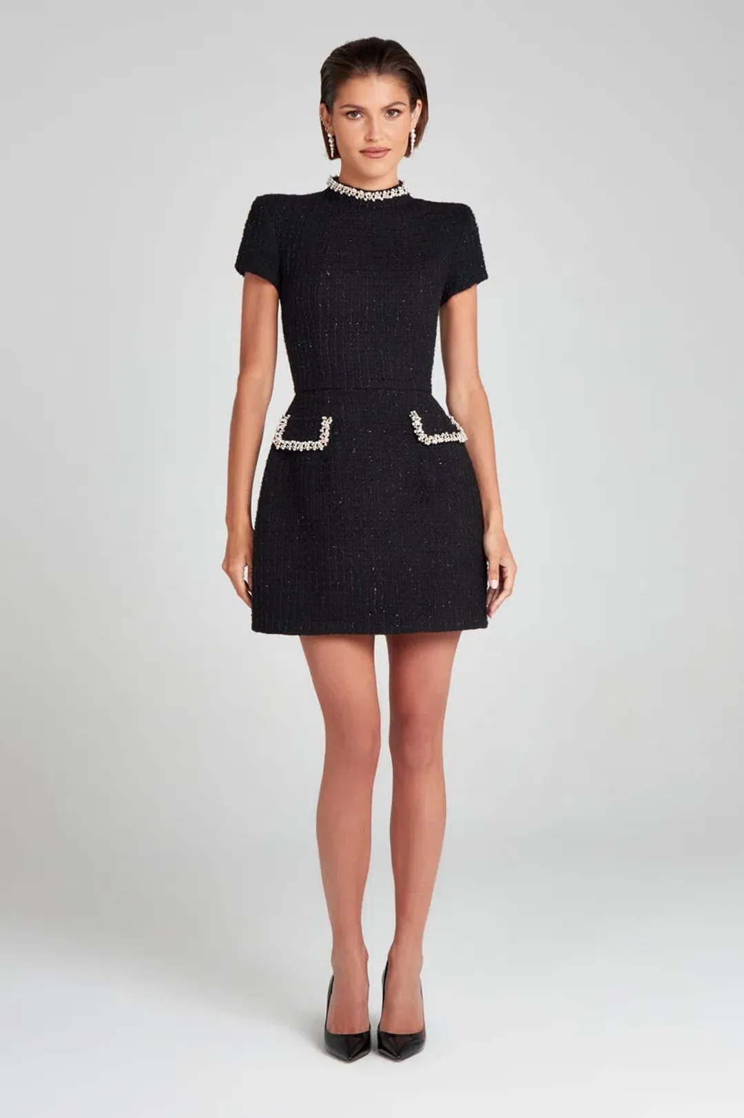 Nadine Merabi Simone Dress Black Size 8 for rent on The Volte - main image