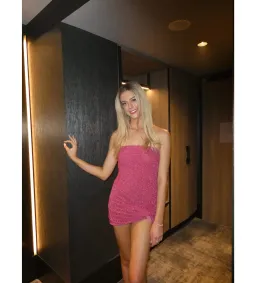 Natalie Rolt Jorja Mini Dress Raspberry Size 2/Au 10 for rent on The Volte - image 1