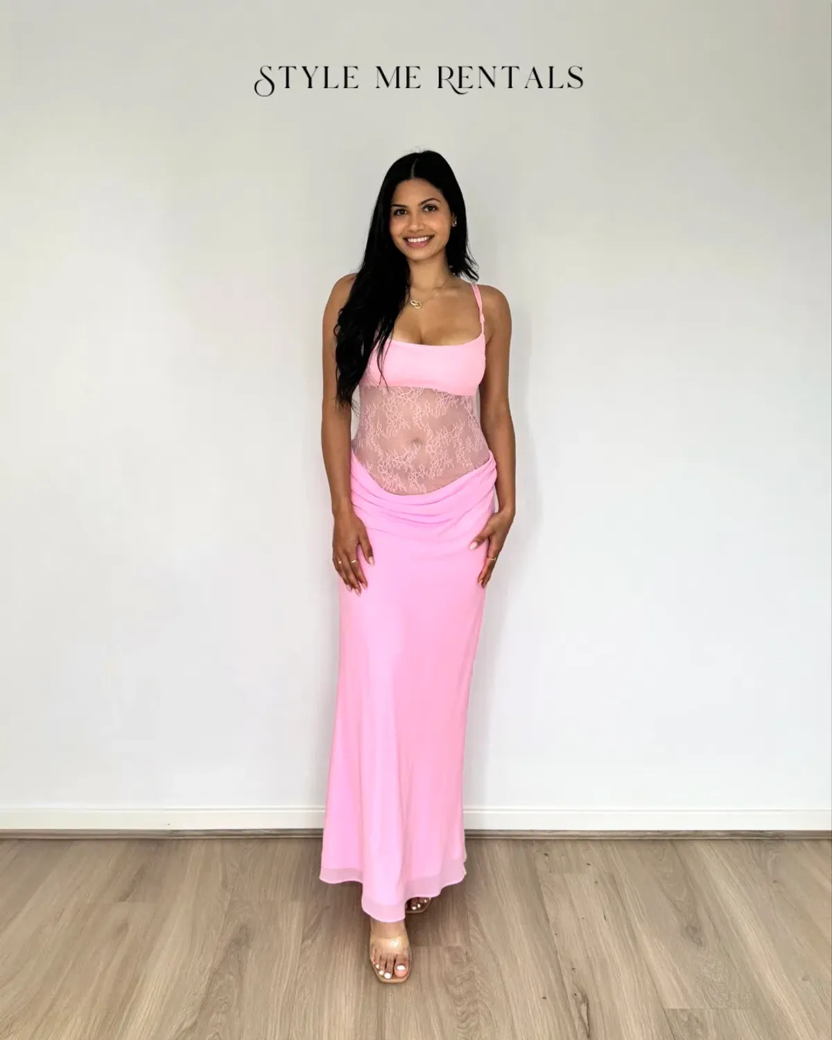 Benni Gabriel Maxi Dress Pink Sorbet Size 10 - Image 2
