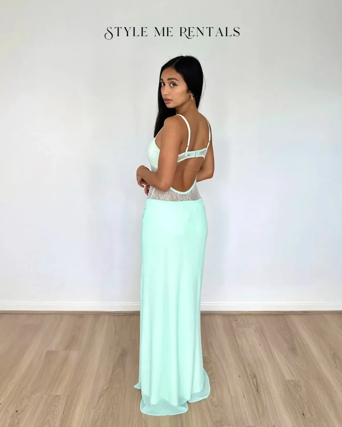 Benni Gabriel Maxi Dress Turquoise Sorbet Size 8 - Image 2