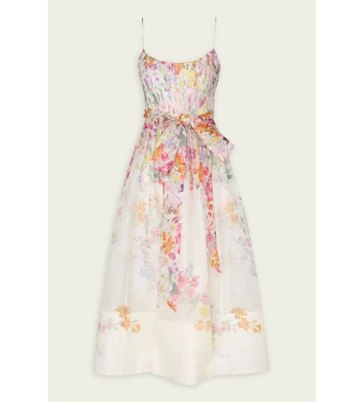 Zimmermann Natura Corset Midi Dress Kaleidoscope Garden Size 2/AU 12 - Image 2