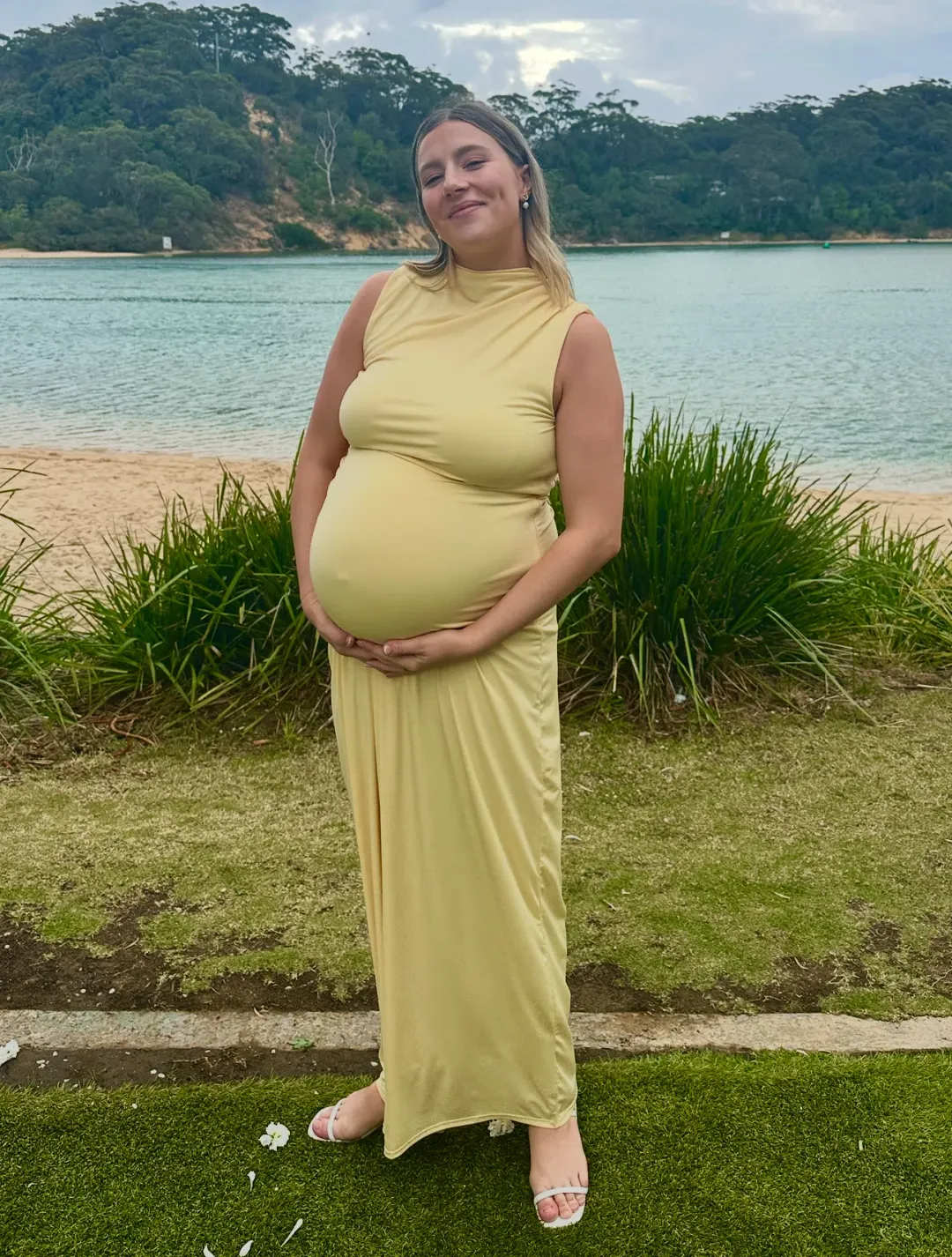 Perfect Stranger Rosewood High Neck Maxi Dress Lemon Size XL / AU 14 for rent on The Volte - main image