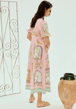 Alemais Monte Midi Dress Pink Size 12 for rent on The Volte - image 3