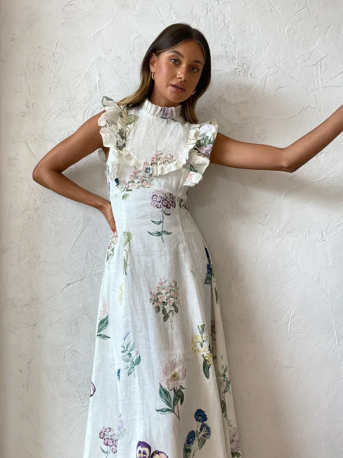 Alemais Jules Floral Midi Dress Antique Print Size 8 - Image 2