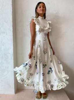 Alemais Jules Floral Midi Dress Antique Print Size 14 for rent on The Volte - image 1
