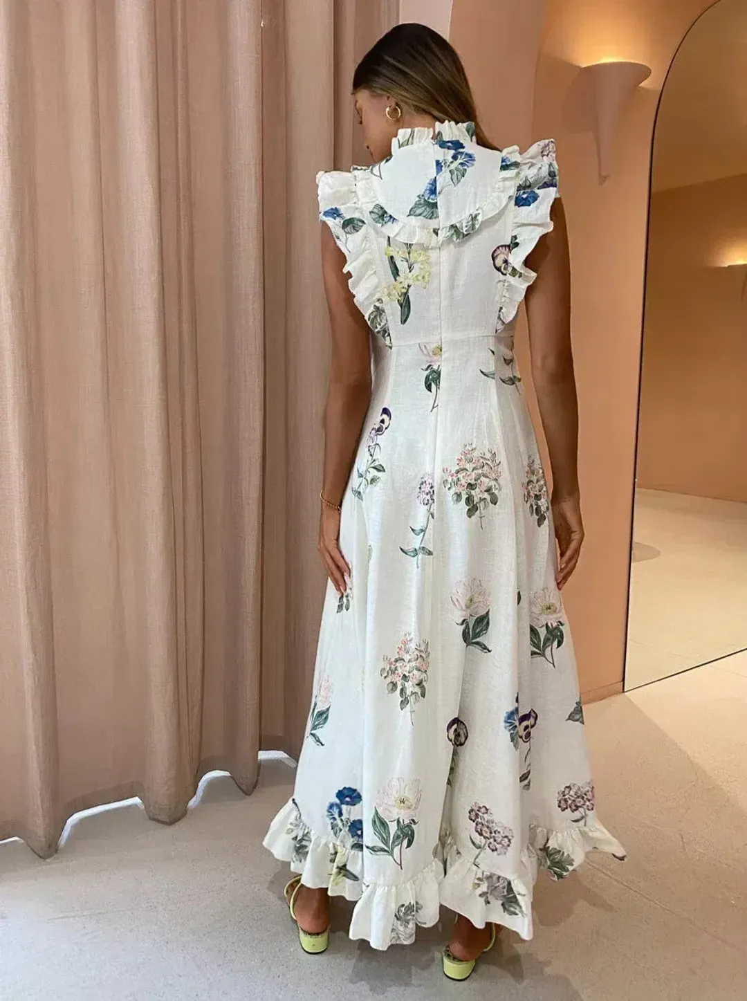 Alemais Jules Floral Midi Dress Antique Print Size 14 for rent on The Volte - main image
