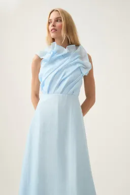 Aje Genesis Midi Dress Sea Breeze Size 8 for rent on The Volte - image 4