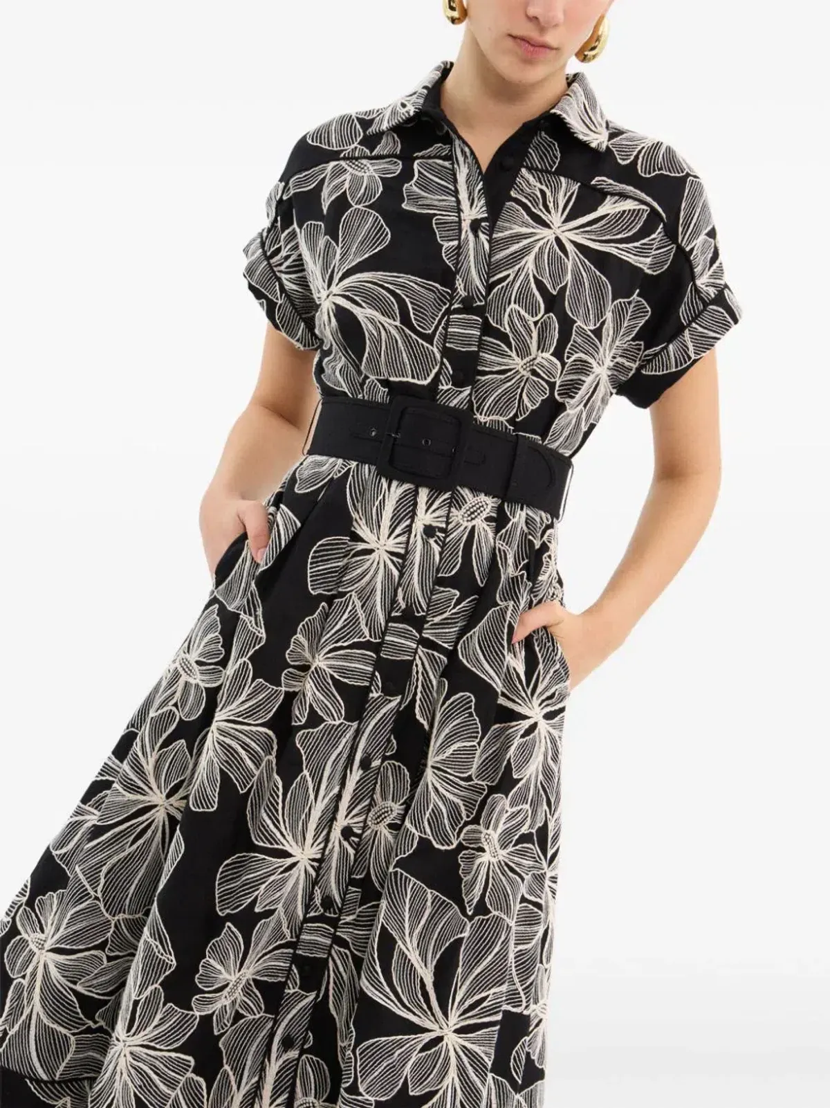 Rebecca Vallance Amira Short Sleeve Midi Dress Floral Size 18 - Image 2