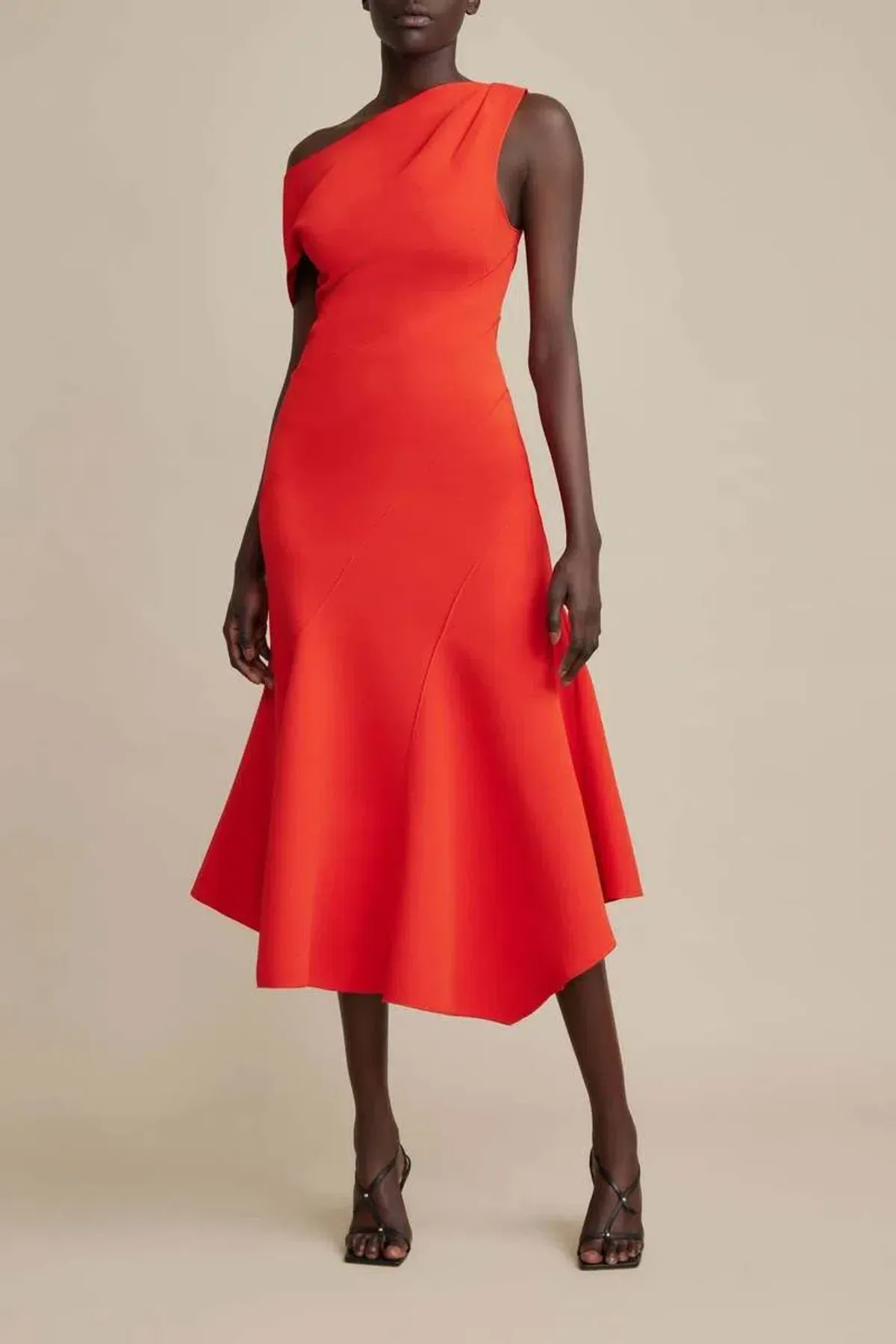 Acler Corbyn Midi Dress Poppy Red Size 14 - Image 4