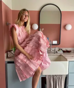 Aje Hybrid Midi Dress Rose Pink Size AU 14 for rent on The Volte - image 3