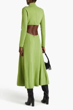 Aje Amelie Braided Cut Out Knit Midi Dress Green Size XL / AU 14 for rent on The Volte - image 3