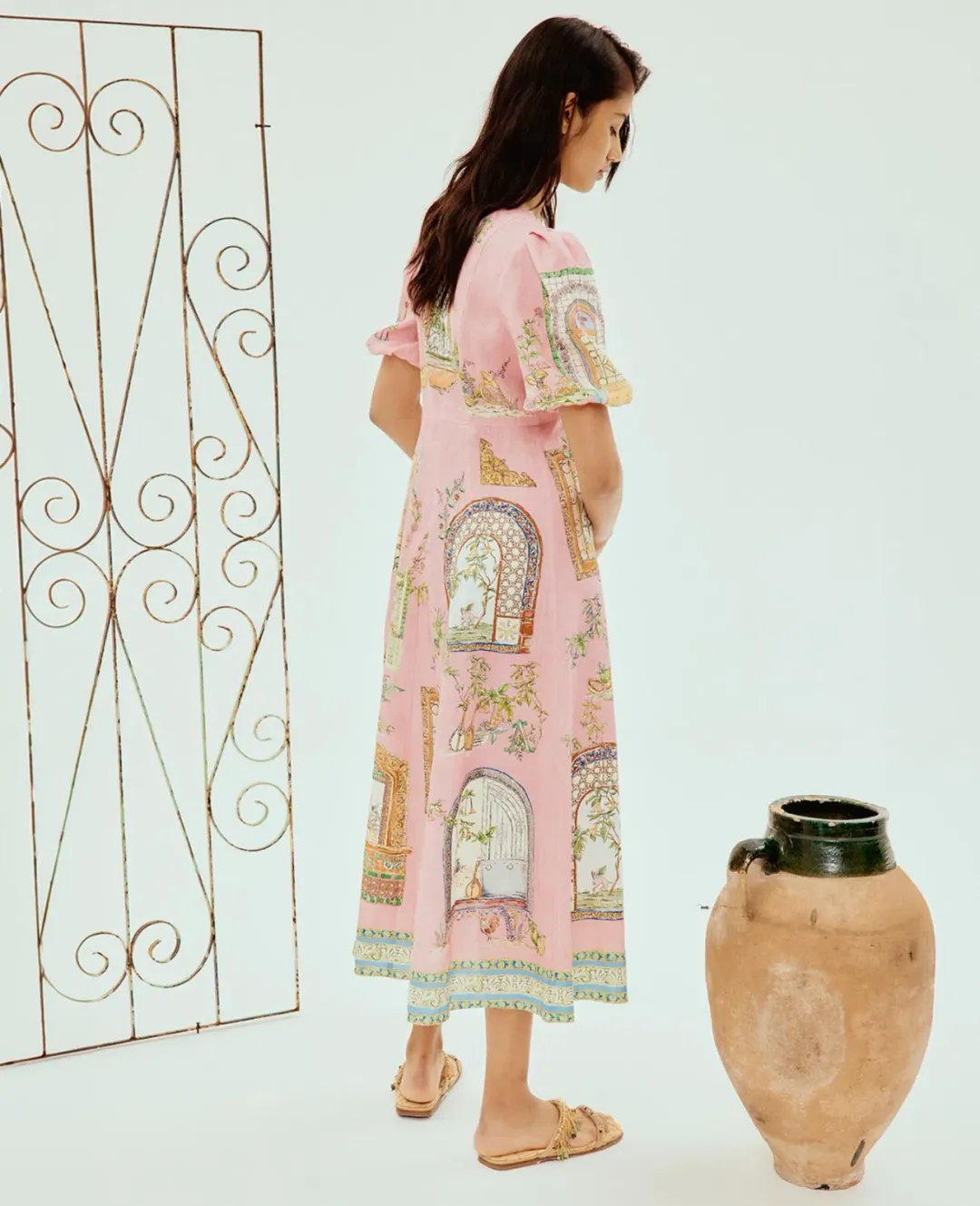Alemais Monte Midi Dress Pink Size 10 for rent on The Volte - main image