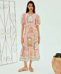 Alemais Monte Midi Dress Pink Size 12 for rent on The Volte - image 1