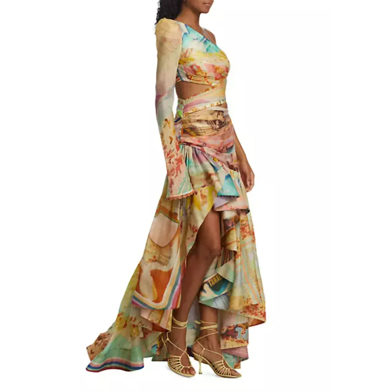 Zimmermann Tama Asymmetric Dress in Multi Size 1 / AU 10 - Image 2