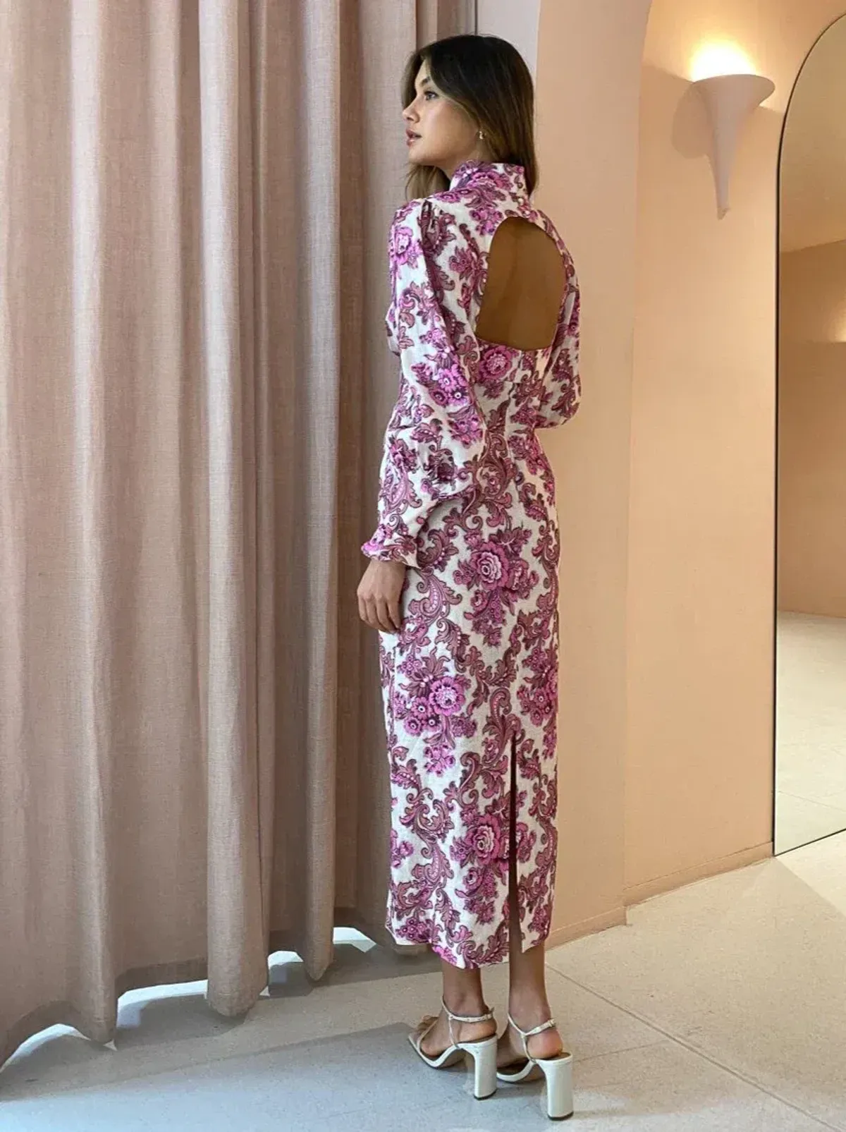 Alemais Isla Midi Dress Magenta Size AU 14 - Image 2