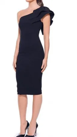 Bianca & Bridgett Karen One Shoulder Dress Black Size AU 8 for rent on The Volte - image 1