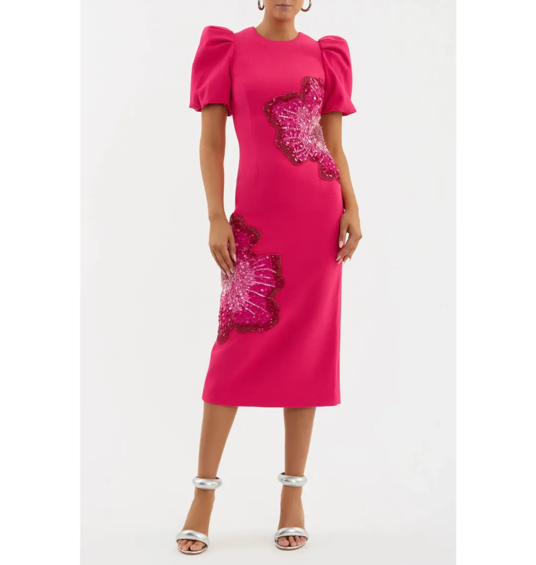 Rebecca Vallance Layana Midi Dress in Raspberry Size AU 12 for rent on The Volte - main image