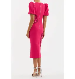 Rebecca Vallance Layana Midi Dress in Raspberry Size AU 12 for rent on The Volte - image 3