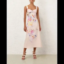 Zimmermann Crush Midi Dress in Multi Floral Size 1 / AU 10 for rent on The Volte - image 1