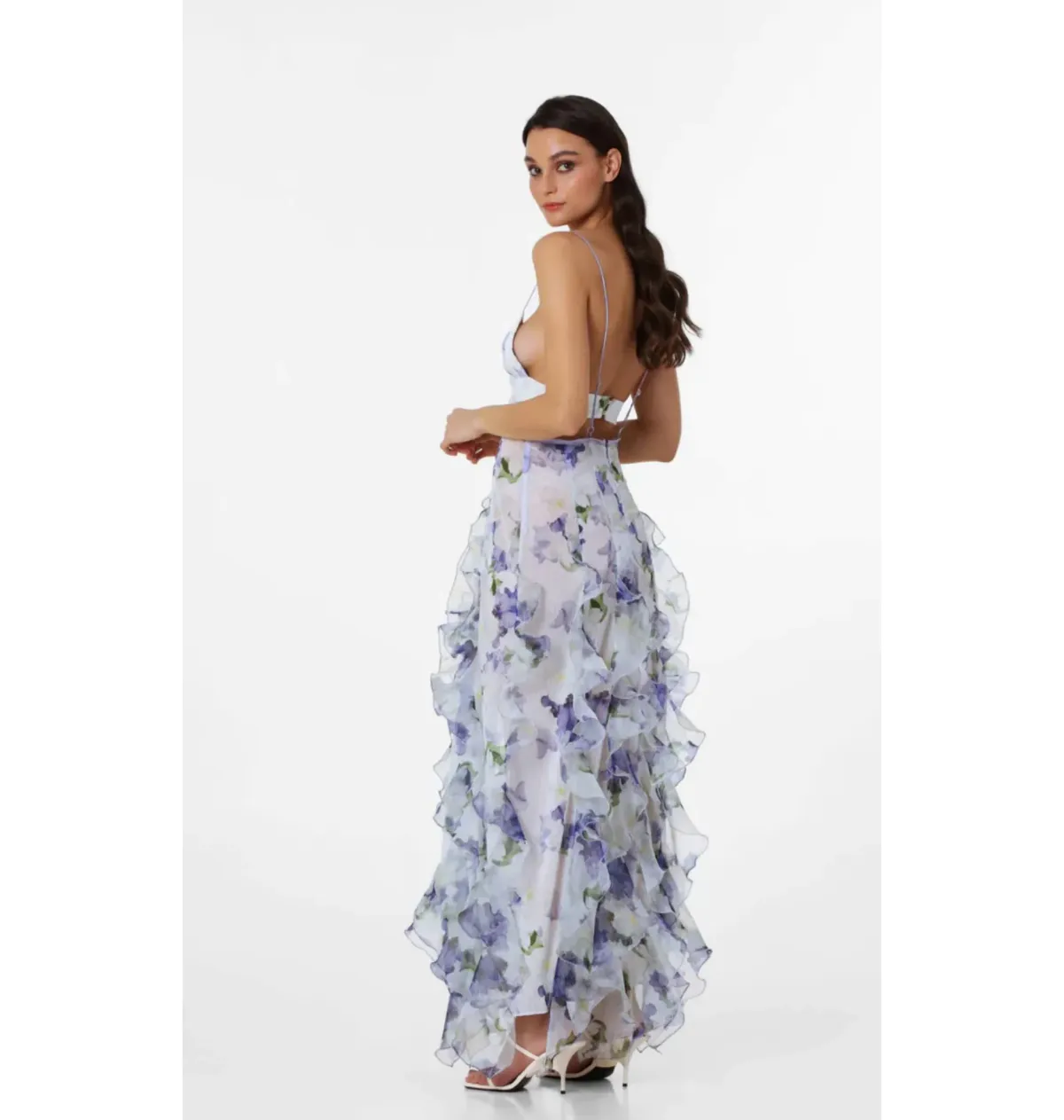 Menti Iris flower Maxi Dress Floral Size AU 10-12 - Image 2